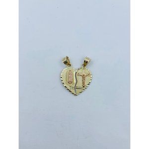 10k solid gold pendant heart Te Amo